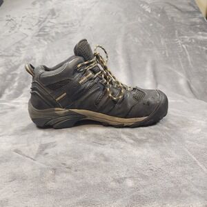 Keen Boots Mens 11 Gray Utility Lansing Mid Waterproof Steel Toe Work Hiker